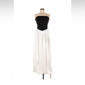 Commense Strapless Black White Colorblock Angular Waist Dress Size M